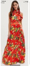 PLT Red Floral Halter neck