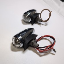 2x Vintage LUCAS 516 Chrome Side Lights Classic Car Lamps for Austin Morris MG