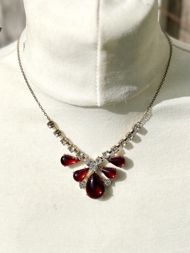 Vintage ruby red rhinestone - vintage,