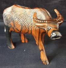 Hand-Carved Wooden Buffalo