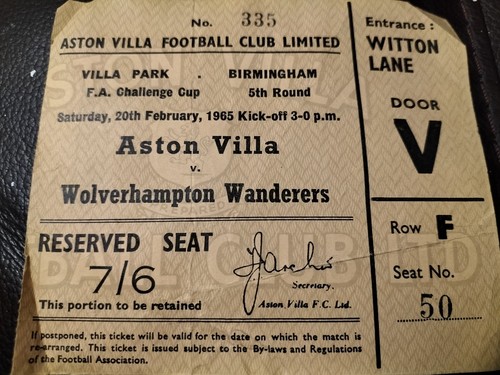 Match ticket aston villa - ticket,