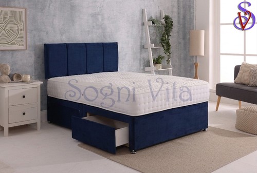 Grey divan bed set with - bed, memory