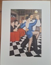 Beryl Cook mounted print - Blue Tango
