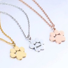 Engraved Paw Print Necklace