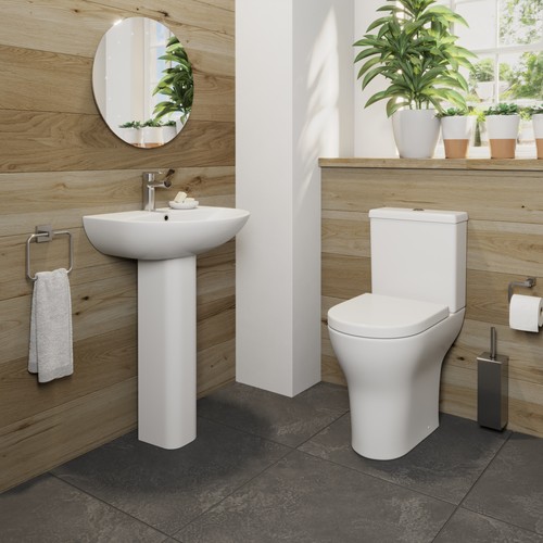 Cloakroom suite with - suite, rimless
