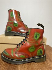Dr. Martens Docs DM’s 1460 Pascal Red & Green Rub Off  Leather Boots UK 6 EU 39