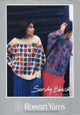Rowan Small Shields Lady Motif Sweater Aran 40" Vintage Knitting Pattern