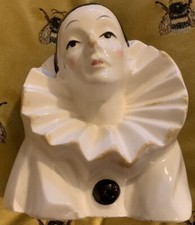 Vintage Retro 1970/80’s Ceramic Pierrot Clown Bust 14cm High