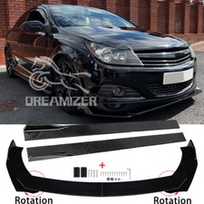 For Opel Vauxhall Astra MK5 Gloss Front Bumper Lip Splitter + 78.7" Side Skirts