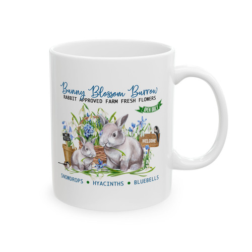 Spring mug floral rabbits - spring,