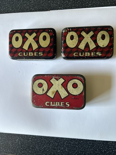 Vintage six cube oxo tins - vintage,