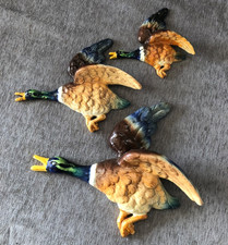 Falcon Ware Three Flying Mallards Wall Figures Genuine Original Items-AF