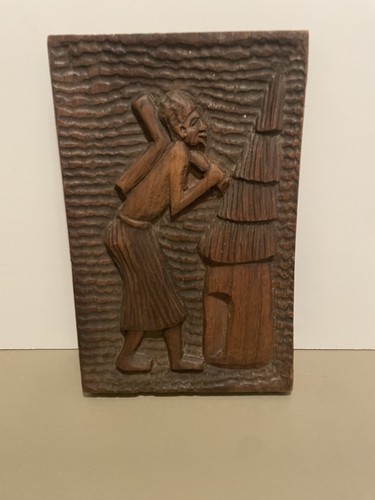 Vintage hand carved wooden - carved,