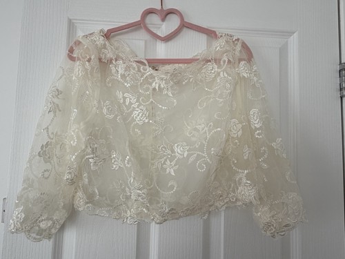 Ivory lace wedding dress - lace,