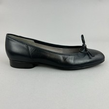 Gabor Womens Navy Leather Slip On Flat Comfort Bow Ballet Granny Dress Shoes UK7
