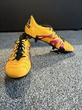 Rare Adidas X 15.1 SG Football Boots Size Uk 8.5 Yellow Orange Leather Elite