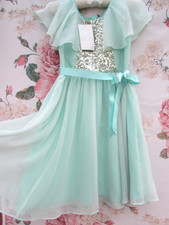 MONSOON BNWT Mint Green Sequin Floaty ELLIE CAPE Party Occasion Dress 6-7 €58