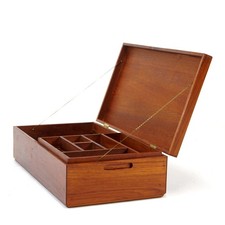 Retro Vintage Danish Teak Jewellery Box Sewing Trunk Cabinet Mid Century 70s 60s