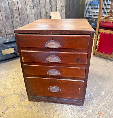 Antique drawer wooden filing - 4,