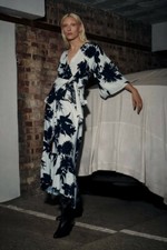 ZARA PRINTED MIDI SKIRT ECRU /