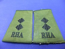 vtg army epaulette slides rha royal horse artillery two pips officer cloth ww 