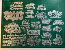 Christmas Sentiment Die Sets- Merry Christmas Seasons Greetings Let It Snow Noel