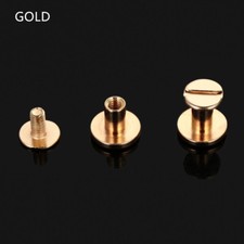 Flat Belt Screw Leather Craft Chicago Nail Brass Solid Rivet Stud Head 5/6.5/8mm
