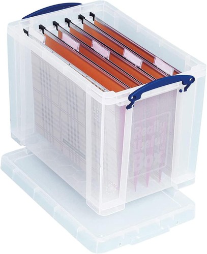 Clear plastic storage box with - clear,