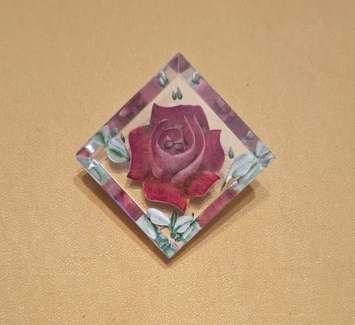 Vintage red rose reverse - red,