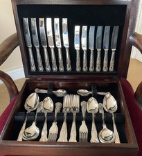 Vintage 44 Piece Silver Plated Canteen of Cutlery for 6 - Warriss & Sons - Kings