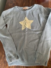 Ilovegorgeous Girls Green Jumper Gold Sequin Star Age 4-5 luxury designer brand