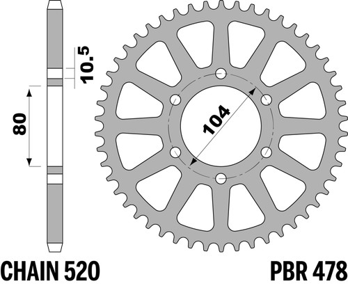 Pbr rear sprocket - rear,