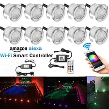10X WIFI 30mm LED Deck/decking Lights RGB Colour Changing Kitchen Plinth Lamps