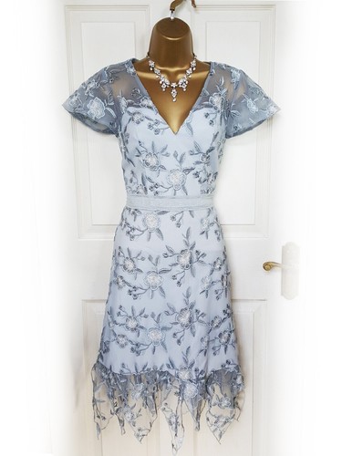 Chi steel grey blue - blue, floral