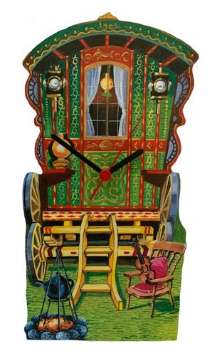 Bowtop gypsy caravan clock - clock,