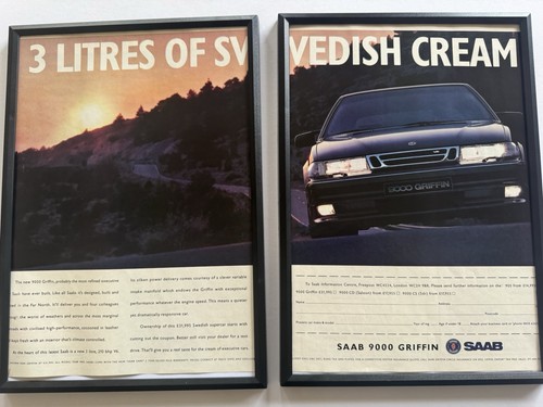 Framed original 1994 saab - saab, 9000