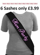 6 Pack Hen Party Sashes Night Do Ladies Night Out Girls Sash Black Clearance