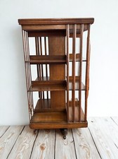 19th century large Edwardian oak square revolving bookcase