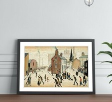 Street Scene People FRAMED WALL ART PRINT PAINTING Artwork 4 SIZE LS Lowry Style