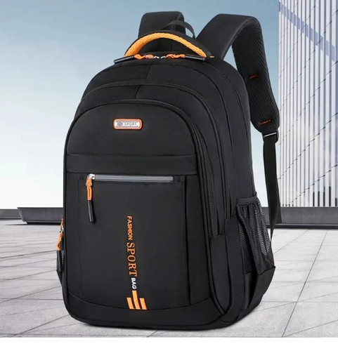Black backpack rucksack - black,