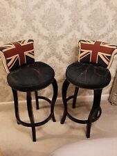 Bar stools BREAKFAST BAR RETRO Vintage UNION JACK Levi Jeans   Kitchen