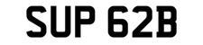 SUPERB SUPER SUPRA NUMBER PLATE CHERISHED CAR REGISTRATION SUP 62B PRIVATE REG