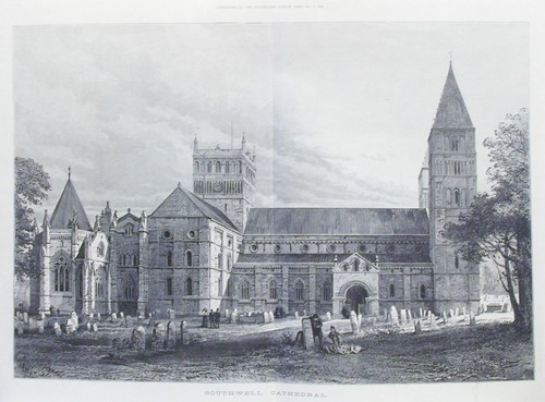 Old antique print southwell - old,