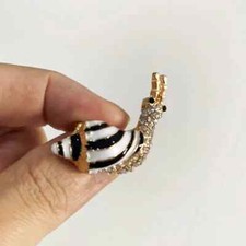 Cute Snail Brooch Black White