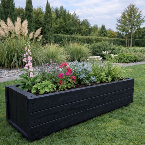 Wooden garden planter - garden,