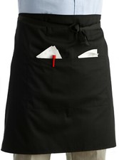 Chefs Half Apron With Pocket Unisex Polycotton Pinny Bistro Bar Cafe Baking Cook