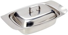 Butter Dish with Lid Sunnex Stainless Steel  115 x 185mm 250g 0.5lb
