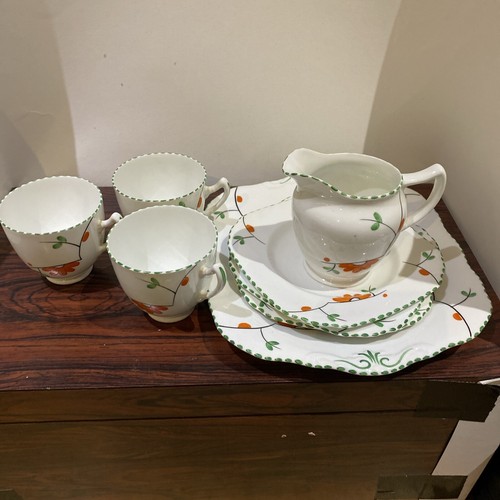 Art deco floral delphine china - art,