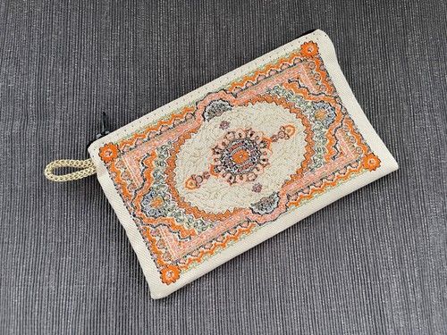 Orange white kilim - orange, coin