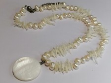 Cultured Freshwater Pearl Necklace Baroque Pearls White Coral By East 590